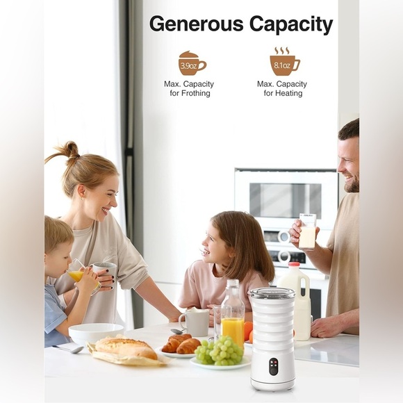 ELECTRIC MILK FROTHER WITH TWO WHISKS - 4-IN-1 MULTIFUNCTION FOR HOT COLD FROTH - Picture 7 of 17